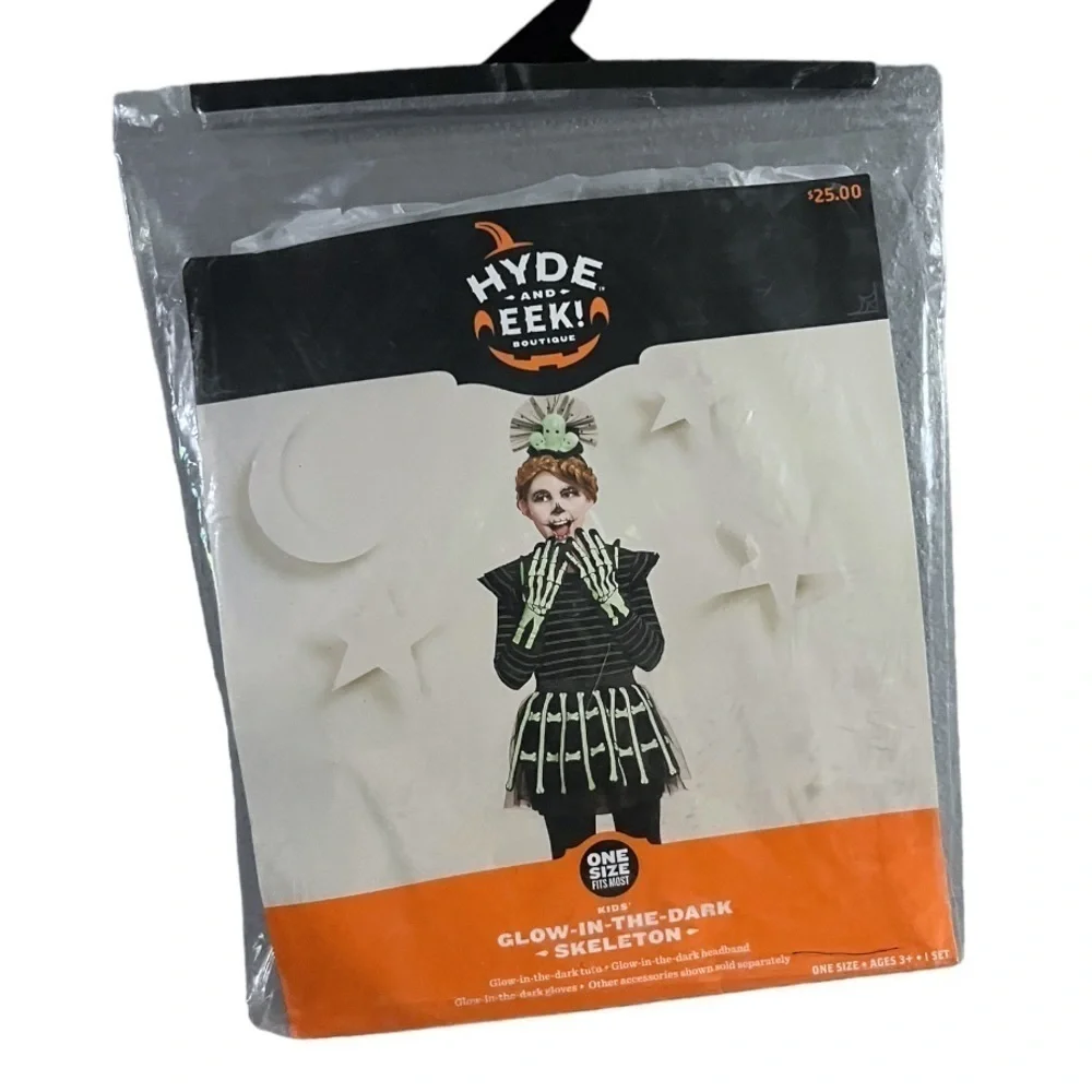 NEW Hyde and Eek Kids' GLOW-IN-THE-DARK SKELETON One Size Ages 3+